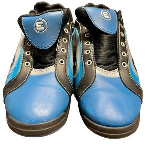 𝅺etonic , bowling shoes , size 8.5 , black, blue , flames